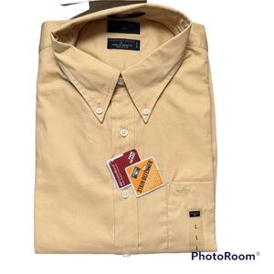 🔵 DOCKERS classic fit long sleeve stain resistant dress shirt size L